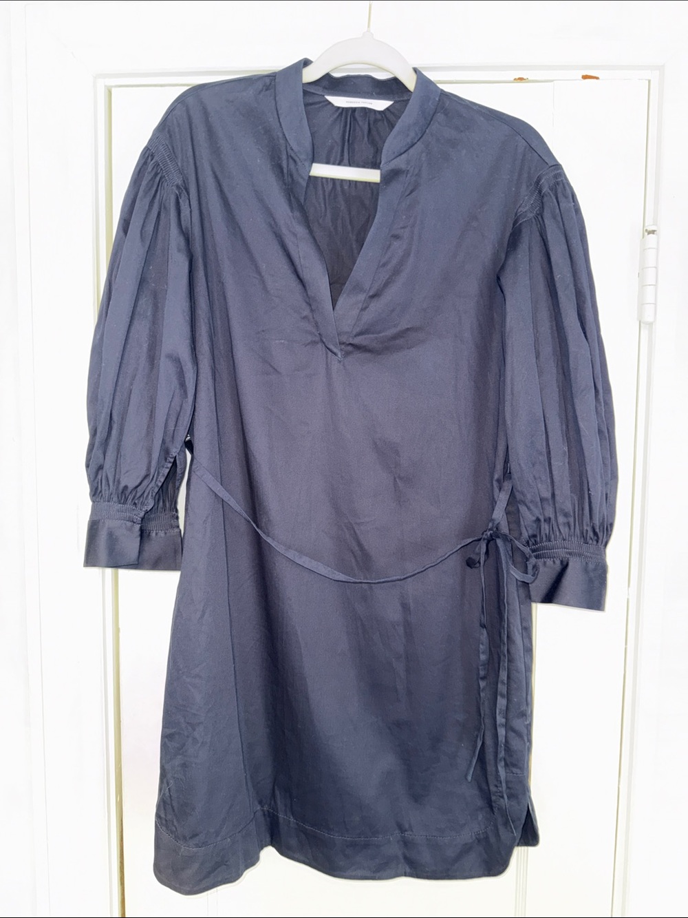 Rebecca Taylor Dark Navy Long Sleeve V-Neck Shift Dress